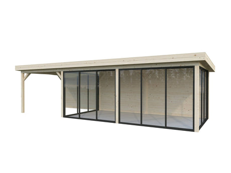 Lenna 418/718 (9x3m | 24.9m2) Glass Garden Room With Sliding Doors (Double Glazing Available) - Palmako UK