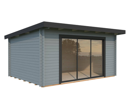 Lea M (4.5x3.3m | 14.2m2 | 44mm) Spacious Pent Garden Room with Sliding Doors (Double Glazing Available) - Palmako UK