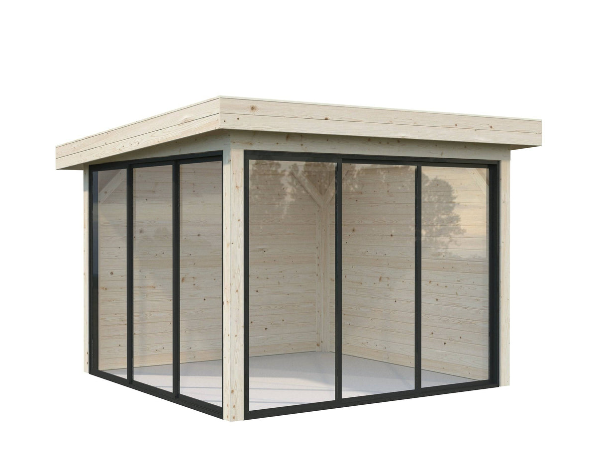 Lenna 401/701 (3x3m | 8.3m2) Glass Garden Room With Sliding Doors (Double Glazing Available) - Palmako UK