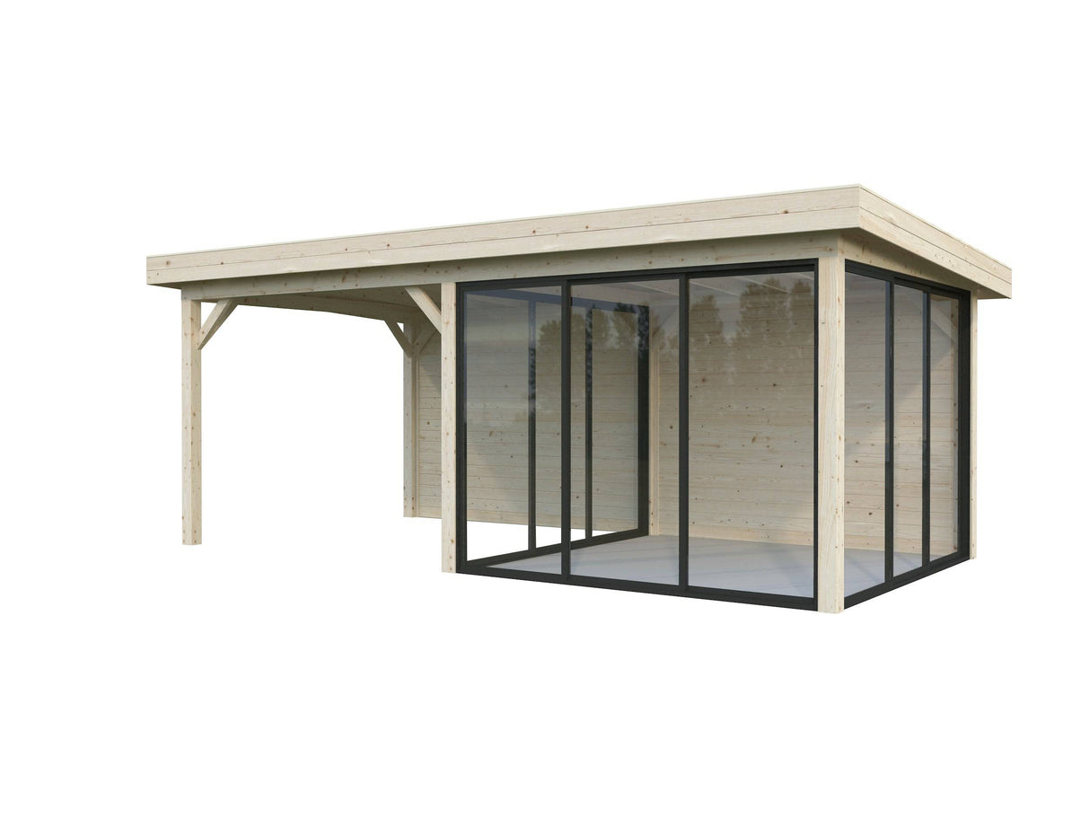 Lenna 406/706 (6x3m | 16.6m2) Glass Garden Room With Sliding Doors (Double Glazing Available) - Palmako UK