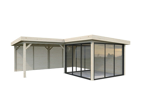 Lenna 411/711 (6x6m | 24.9m2) Glass Garden Room With Sliding Doors (Double Glazing Available) - Palmako UK