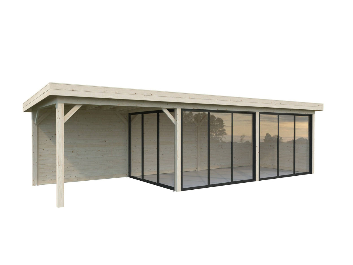 Lenna 417/717 (9x3m | 24.9m2) Glass Garden Room With Sliding Doors (Double Glazing Available) - Palmako UK