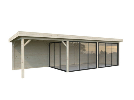 Lenna 417/717 (9x3m | 24.9m2) Glass Garden Room With Sliding Doors (Double Glazing Available) - Palmako UK