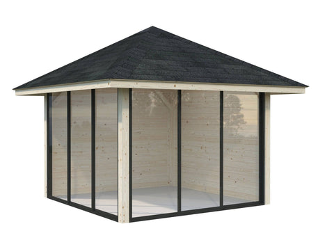 Bianca 201/501 (3x3m | 8.3m2) Glass Garden Room With Sliding Doors (Double Glazing Available) - Palmako UK