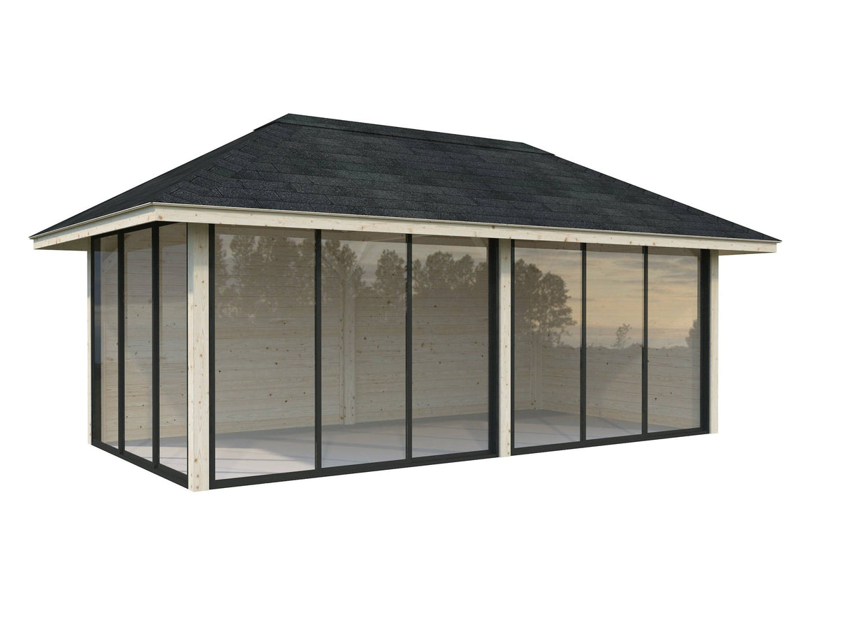 Bianca 202/502 (6x3m | 16.6m2) Large Glass Garden Room With Sliding Doors (Double Glazing Available) - Palmako UK