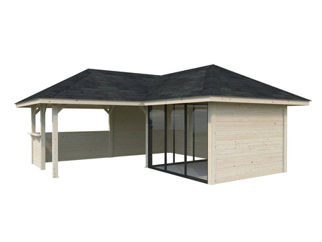 Bianca 209/509 (6x6m | 24.9m2) Corner Garden Room With Outdoor Kitchen Area (Double Glazing Available) - Palmako UK