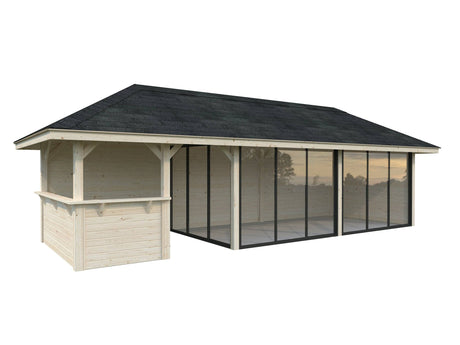 Bianca 219/519 (9x3m | 24.9m2) Glass Garden Room With Sliding Doors (Double Glazing Available) - Palmako UK