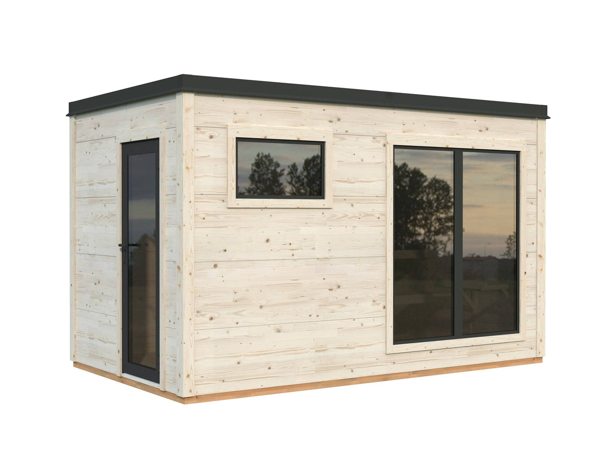 Grace Sauna M (3,9x2,3m | 8,2m2 | 56mm) Sturdy Engineered Timber 2-Room Garden Sauna - Palmako UK
