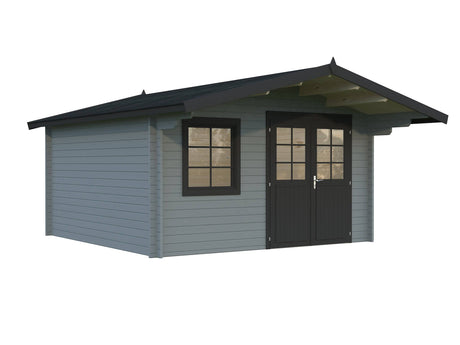 Britta S (4.1x4.1m | 14.6m2 | 40mm) Swiss Chalet Style Garden Log Cabin - Palmako UK