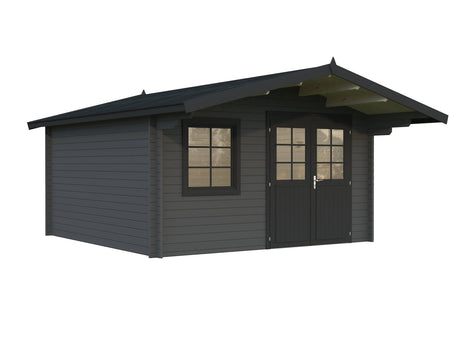 Britta S (4.1x4.1m | 14.6m2 | 40mm) Swiss Chalet Style Garden Log Cabin - Palmako UK