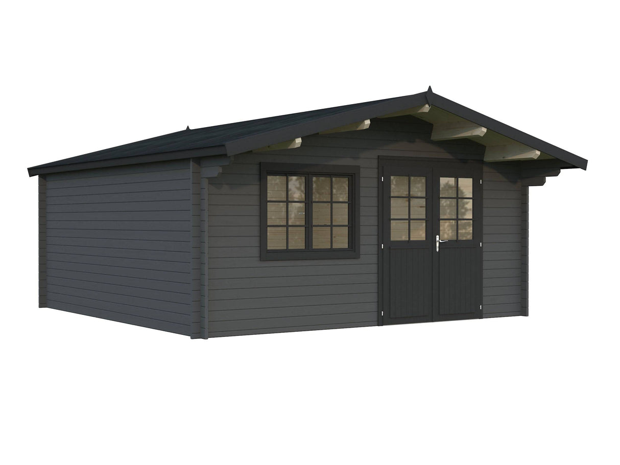 Britta XL (5x5m | 22.3m2 | 40mm) Swiss Chalet Style Garden Log Cabin - Palmako UK