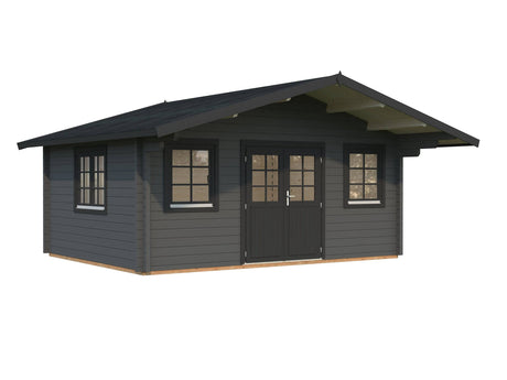 Helena L (5.3x4.1m | 18.6m2 | 70mm) Double Glazed Traditional Log Cabin with Roof Overhang - Palmako UK