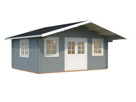 Helena L (5.3x4.1m | 18.6m2 | 70mm) Double Glazed Traditional Log Cabin with Roof Overhang - Palmako UK