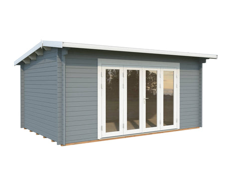 Ines L (4.8x3m | 13.7m2 | 44mm) Roomy Garden Office with Bi-Fold Doors - Palmako UK
