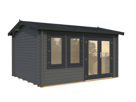 Iris M (4.1x3.2m | 11.1m2 | 44mm) Log Cabin Summer House (2024 Upgraded Model) - Palmako UK