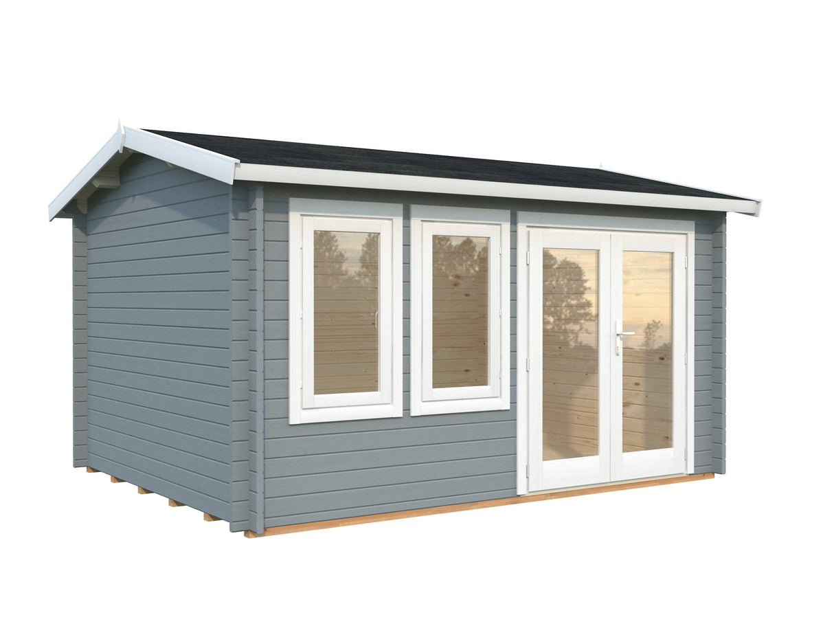 Iris M (4.1x3.2m | 11.1m2 | 44mm) Log Cabin Summer House (2024 Upgraded Model) - Palmako UK