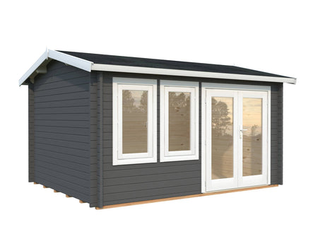 Iris M (4.1x3.2m | 11.1m2 | 44mm) Log Cabin Summer House (2024 Upgraded Model) - Palmako UK