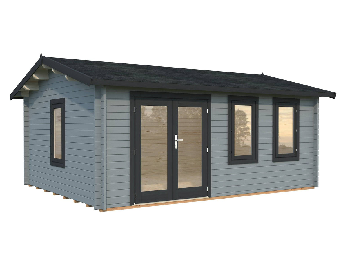 Iris L (5.3x4.1m | 19.1m2 | 44mm) Double Glazed Summer House with Double Doors  (2024 Upgraded Model) - Palmako UK