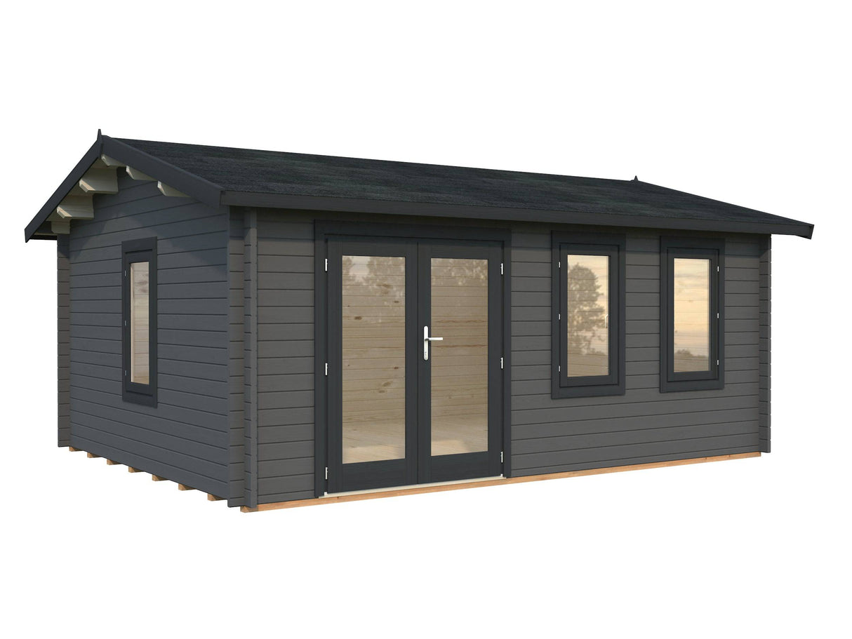 Iris L (5.3x4.1m | 19.1m2 | 44mm) Double Glazed Summer House with Double Doors  (2024 Upgraded Model) - Palmako UK
