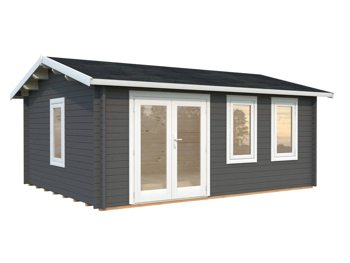 Iris L (5.3x4.1m | 19.1m2 | 44mm) Double Glazed Summer House with Double Doors  (2024 Upgraded Model) - Palmako UK
