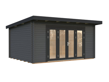Lea M (4.5x3.3m | 14.2m2 | 44mm) Spacious Pent Garden Room with Bi-Fold Doors - Palmako UK