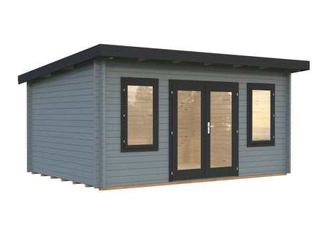 Lisa M (4.7x3.5m | 14.2m2 | 44mm) Modern Pent Garden Office (2024 Upgraded Model) - Palmako UK
