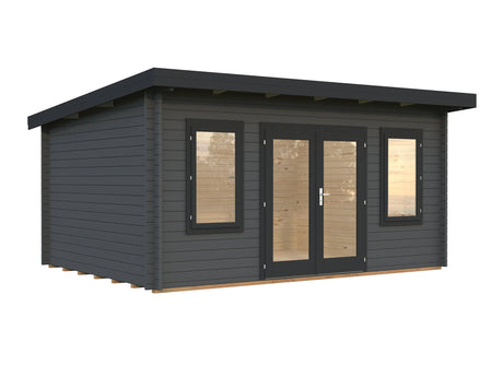 Lisa M (4.7x3.5m | 14.2m2 | 44mm) Modern Pent Garden Office (2024 Upgraded Model) - Palmako UK