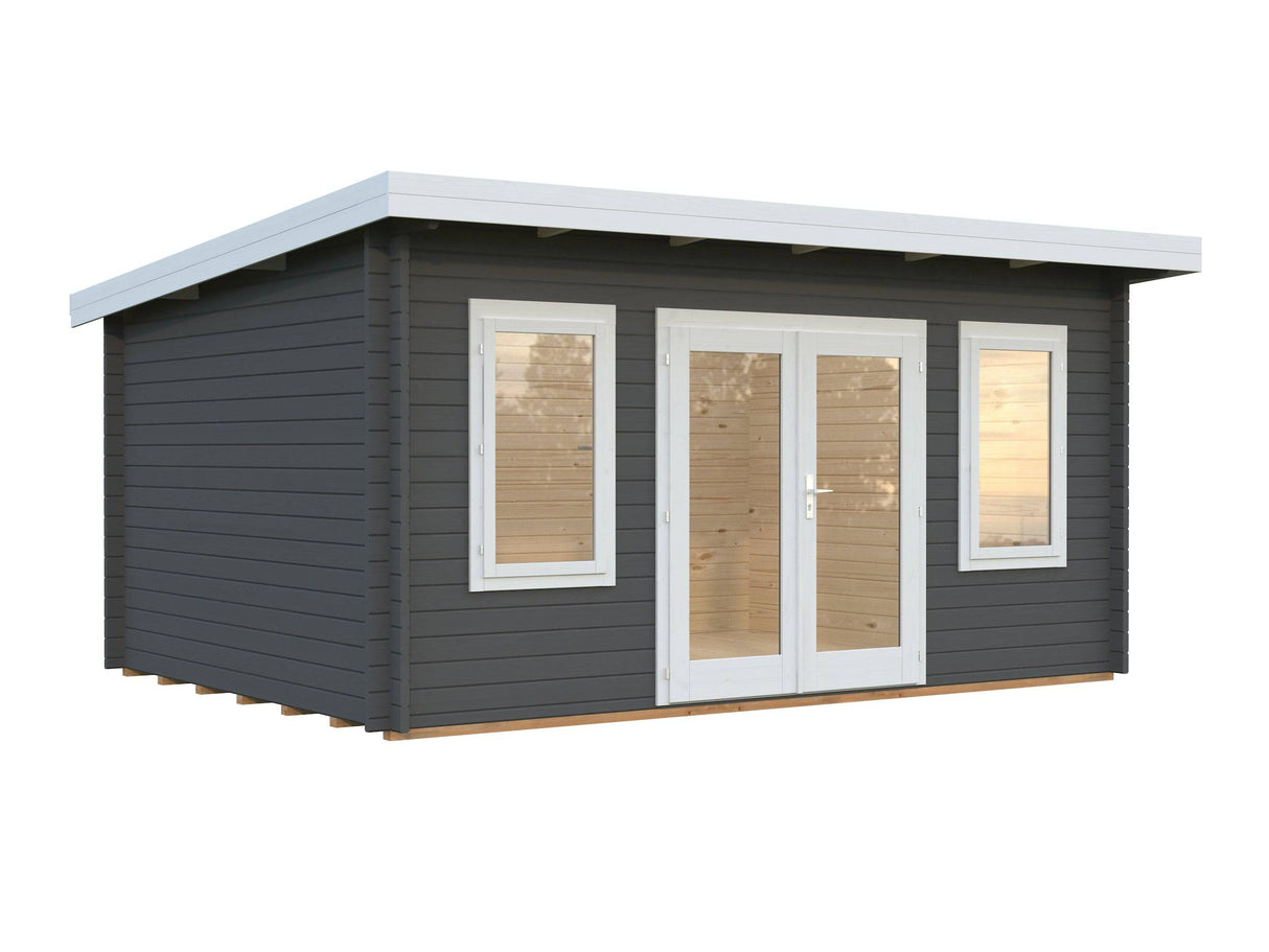 Lisa M (4.7x3.5m | 14.2m2 | 44mm) Modern Pent Garden Office (2024 Upgraded Model) - Palmako UK
