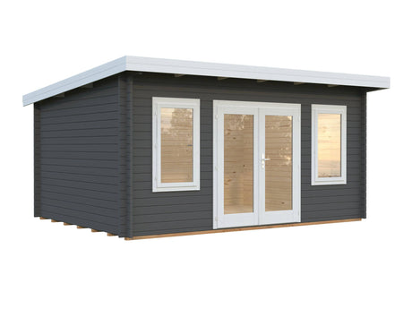Lisa M (4.7x3.5m | 14.2m2 | 44mm) Modern Pent Garden Office (2024 Upgraded Model) - Palmako UK