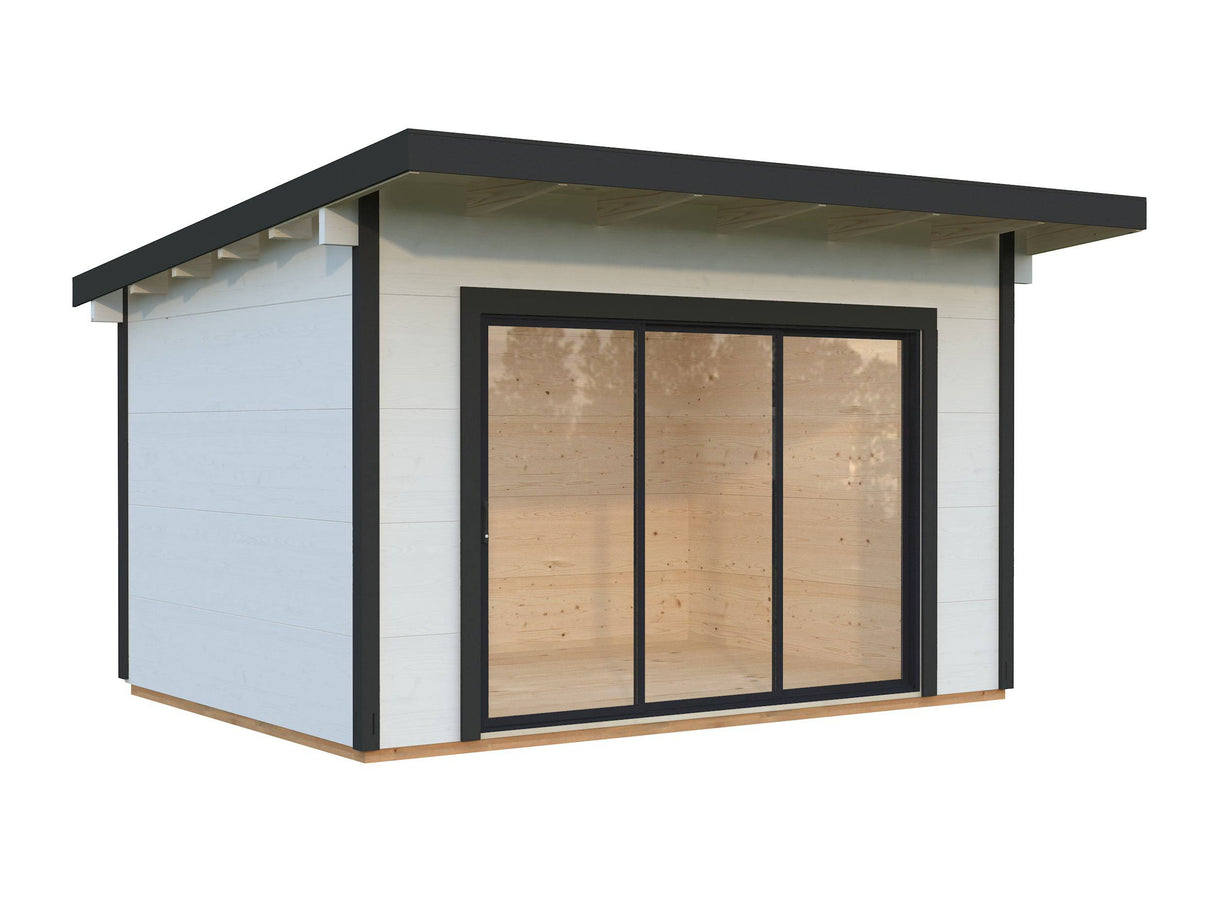 Grace (4x3m | 11.2m2 | 56mm) Year-Round Glue-Laminated Garden Room with Double Glazed Sliding Doors - Palmako UK