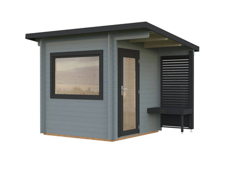 Sanna S (2.3x2.3m | 4.1 m2 | 44mm) Compact Outdoor Sauna - Palmako UK