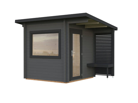 Sanna S (2.3x2.3m | 4.1 m2 | 44mm) Compact Outdoor Sauna - Palmako UK