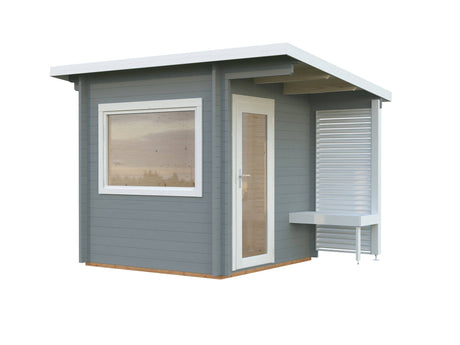 Sanna S (2.3x2.3m | 4.1 m2 | 44mm) Compact Outdoor Sauna - Palmako UK