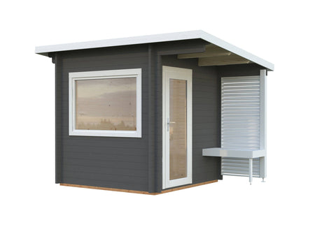 Sanna S (2.3x2.3m | 4.1 m2 | 44mm) Compact Outdoor Sauna - Palmako UK