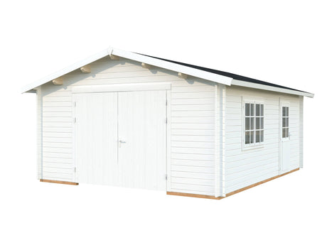 Roger S (4.7x5.7m | 23.9m2 | 44mm) Log Garage with Wooden Gate - Palmako UK