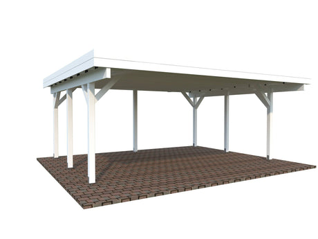Karl M (6.0x5.1m | 20.6m2) Modern Flat Roof Double Carport or Large Pavilion - Palmako UK
