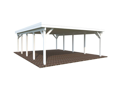 Karl XL (6.0x7.6m | 40.6m2) Flat Roof Double Carport or Large Pavilion - Palmako UK