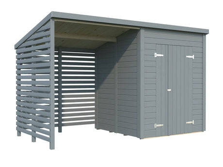Leif L (3.7x1.7m | 3.0+2.9m2) Practical Garden Shed - Palmako UK
