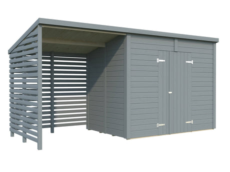 Leif XL (4.6x1.7m | 4.5+2.9m2) Spacious Garden Shed - Palmako UK