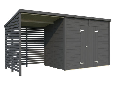 Leif XL (4.6x1.7m | 4.5+2.9m2) Spacious Garden Shed - Palmako UK