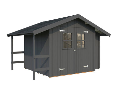 Marcus (2.3x2.4m | 6.5m2) Garden Shed With Log Store - Palmako UK