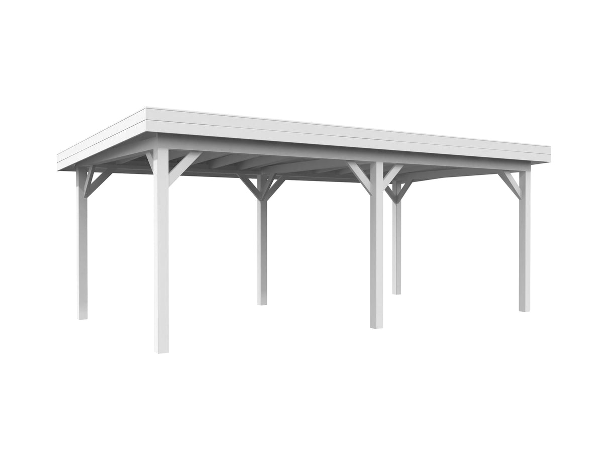 Lenna Gazebo L (5,9x3m | 16,6m2 | 120x120mm) Modern Flat Roof Gazebo - Palmako UK