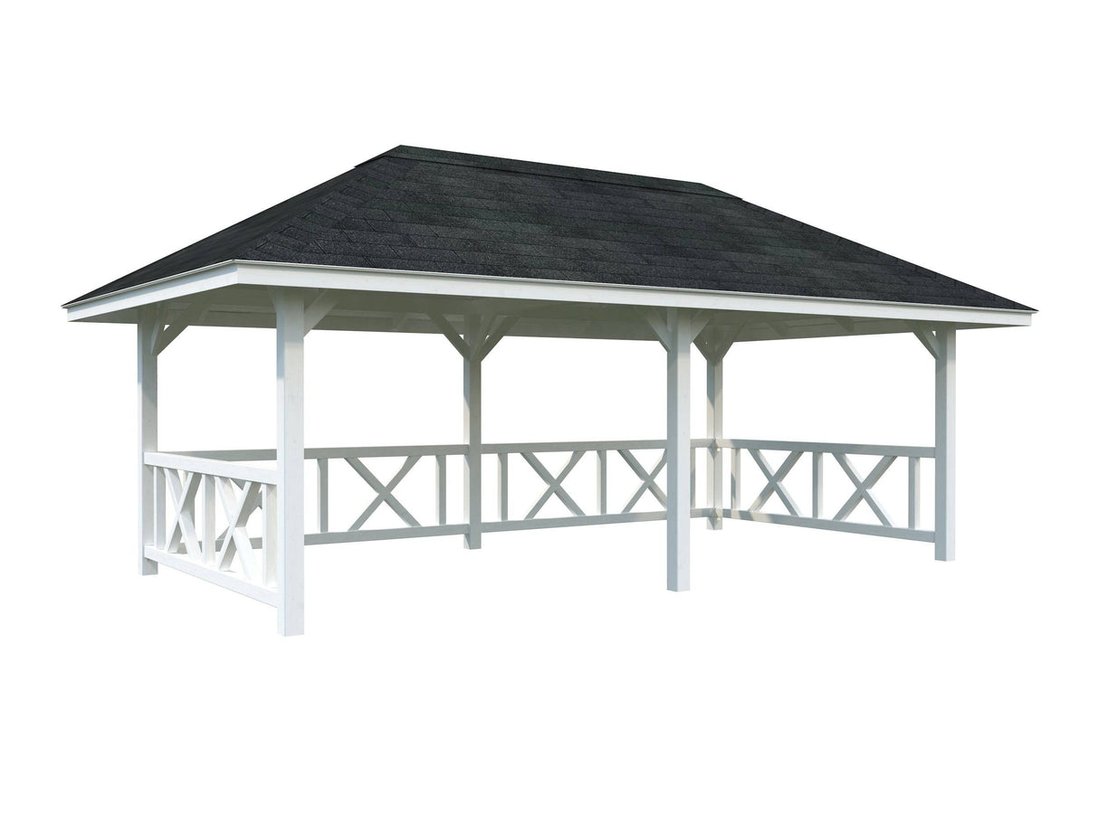 Bianca 107 (6x3m | 16.6m2) Double Size Sturdy Garden Gazebo - Palmako UK