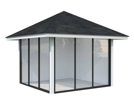 Bianca 201/501 (3x3m | 8.3m2) Glass Garden Room With Sliding Doors (Double Glazing Available) - Palmako UK