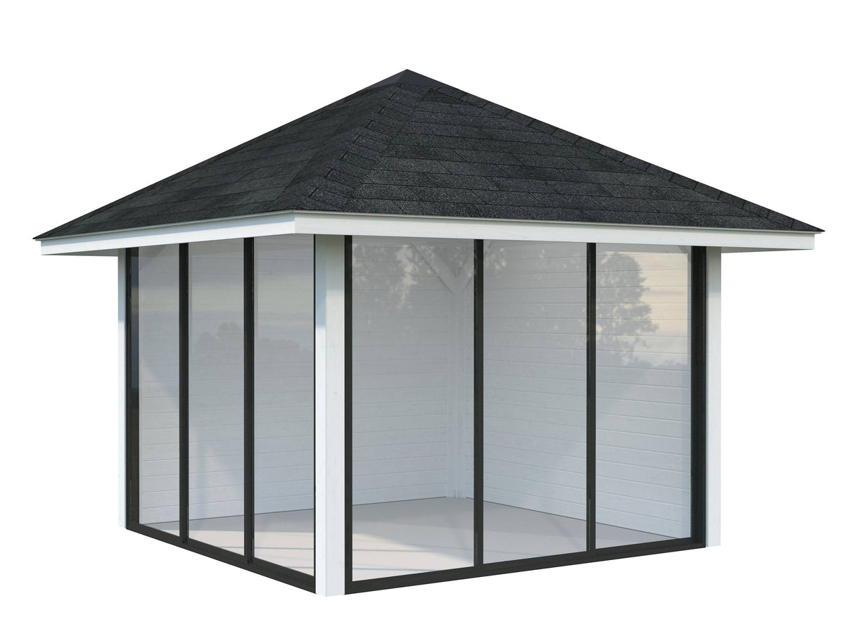 Bianca 201/501 (3x3m | 8.3m2) Glass Garden Room With Sliding Doors (Double Glazing Available) - Palmako UK