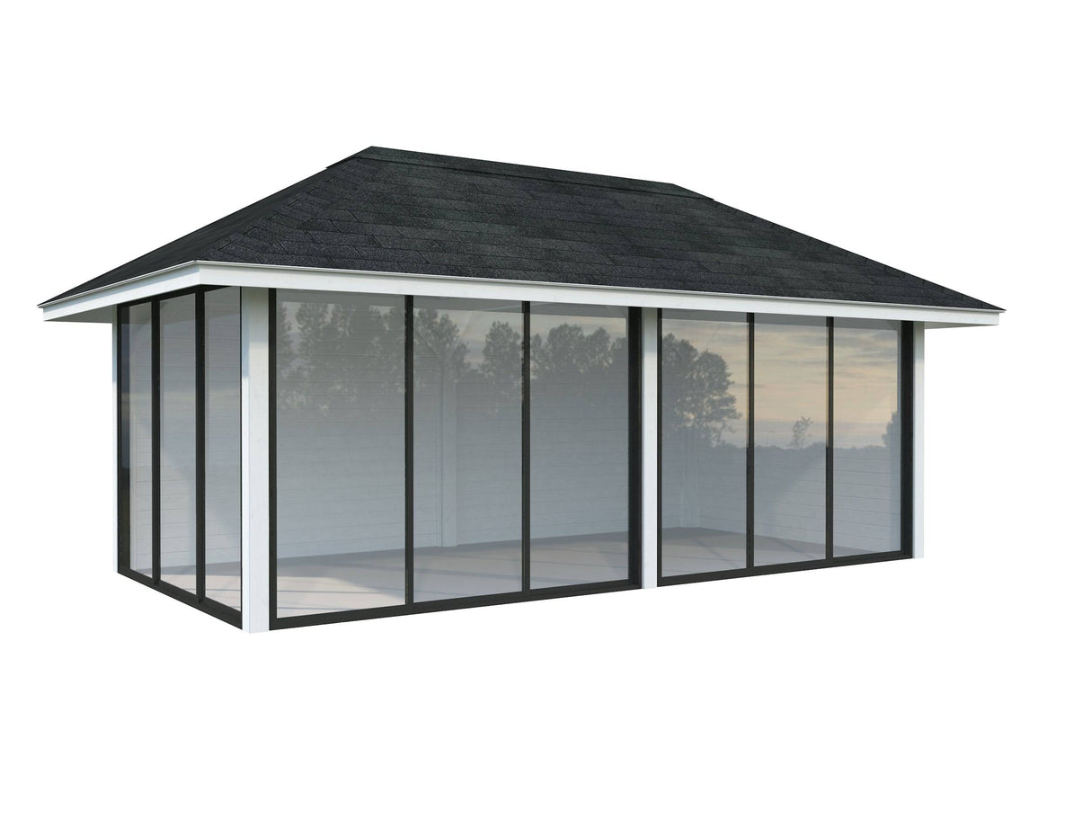 Bianca 202/502 (6x3m | 16.6m2) Large Glass Garden Room With Sliding Doors (Double Glazing Available) - Palmako UK
