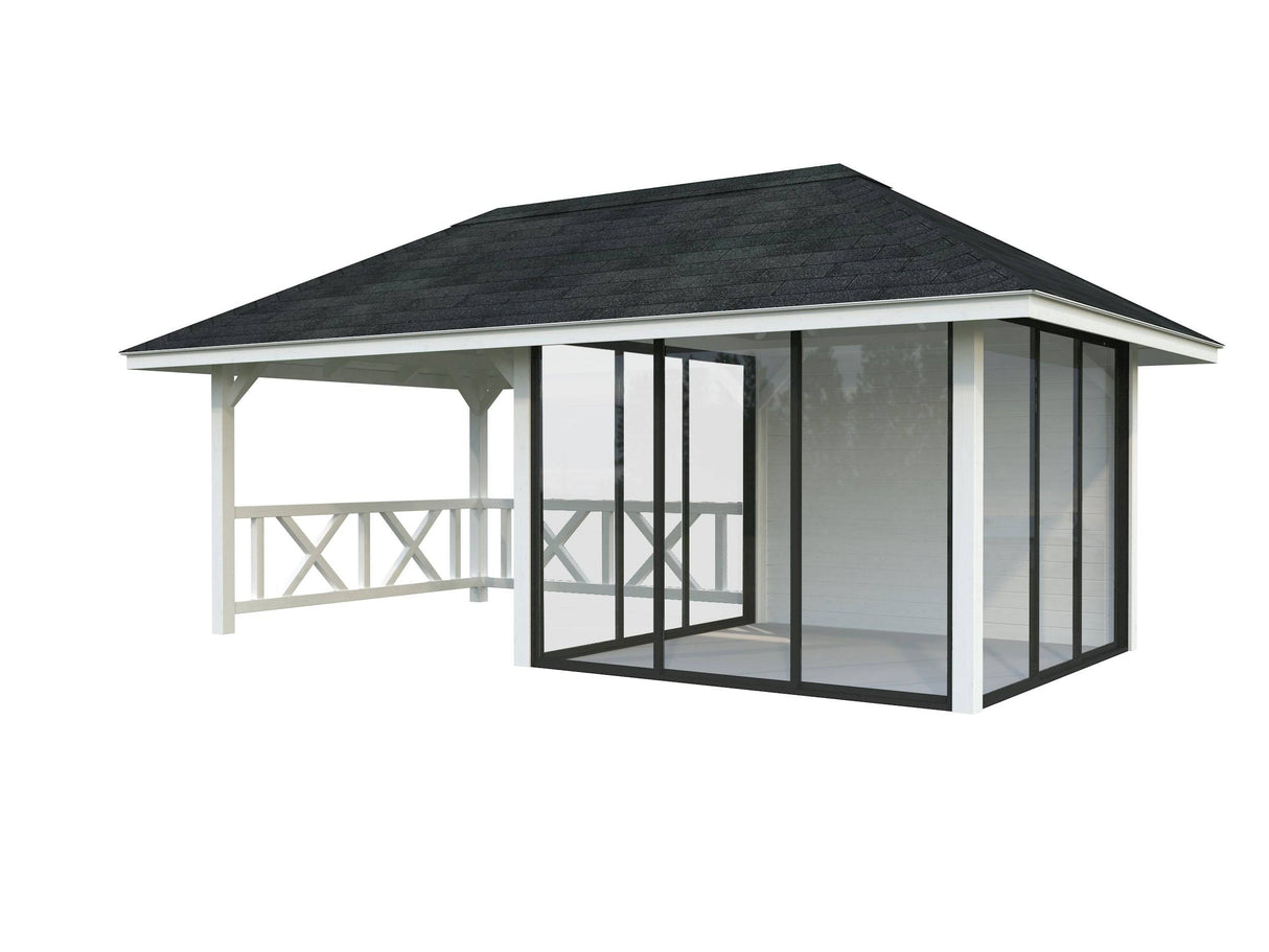 Bianca 204/504 (6x3m | 16.6m2) Garden Room With 3 Glass Walls And a Gazebo (Double Glazing Available) - Palmako UK
