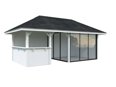 Bianca 207/507 (6x3m | 16.6m2) Glass Garden Room With Outdoor Kitchen Area (Double Glazing Available) - Palmako UK