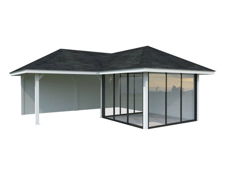 Bianca 212/512 (6x6m | 24.9m2) Glass Garden Room With Sliding Doors (Double Glazing Available) - Palmako UK