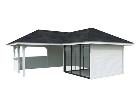 Bianca 209/509 (6x6m | 24.9m2) Corner Garden Room With Outdoor Kitchen Area (Double Glazing Available) - Palmako UK